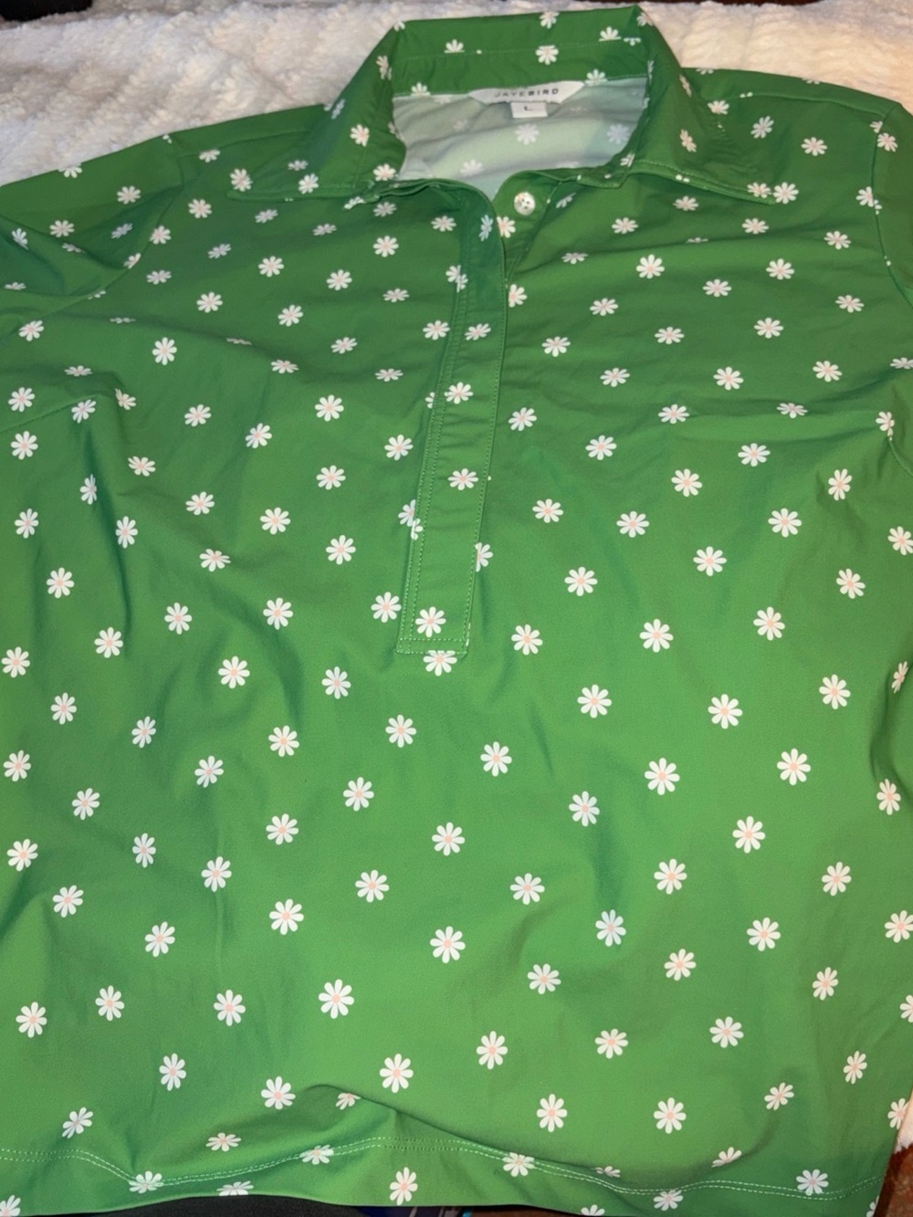 Draper James Green Daisy-Print Collared Pullover Blouse
